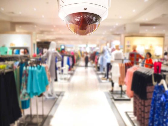 Modern CCTV Camera installed in a clothes shop